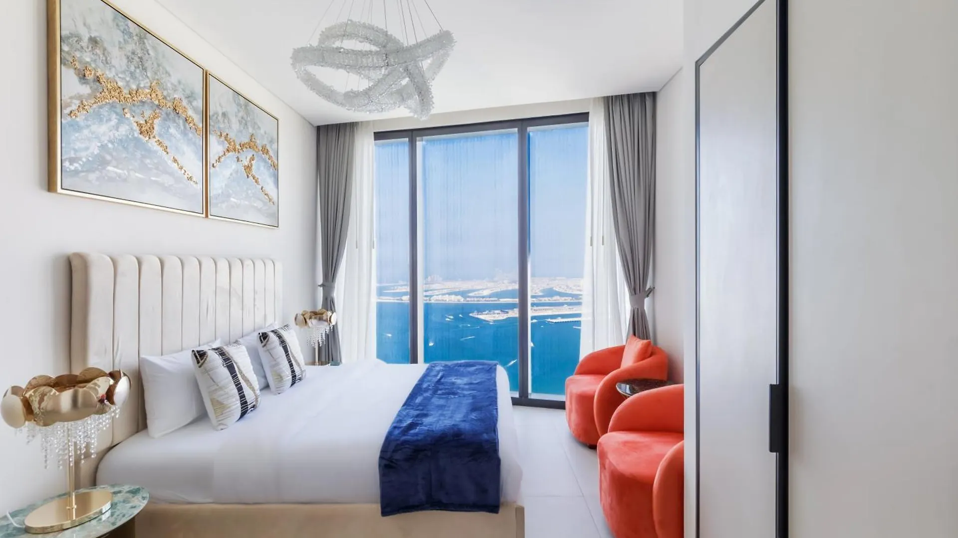 Panoramic Sea & Palm Views 2Br Address Beach Resort Jbr Дубай Апартаменты